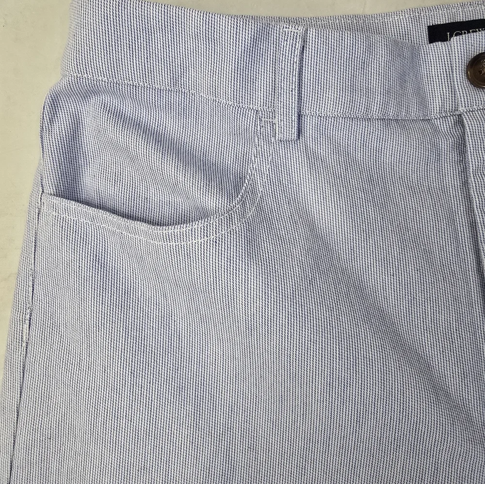 NWT J. Crew Factory Cropped Pants Blue White Stripe High Rise Wide Leg 29 - Picture 4 of 12